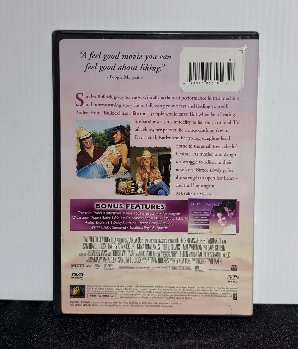 Hope Floats 20th Century Studios Romance, Family English Movie DVD Disc (NTSC)