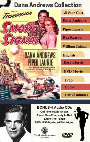 Dana Andrews Collection-Rare “SMOKE SIGNAL” Western “Sealed Case” Movie+4 CDs