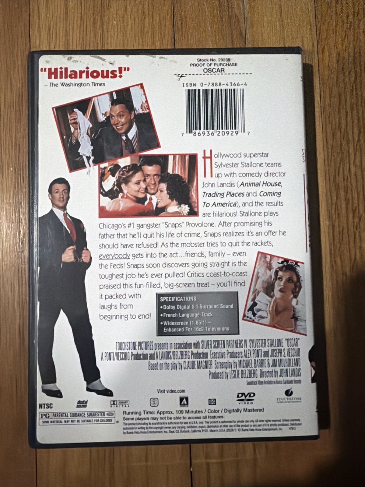 Oscar DVD 1991 Widescreen Dolby Digital Sylvester Stallone John Landis Comedy