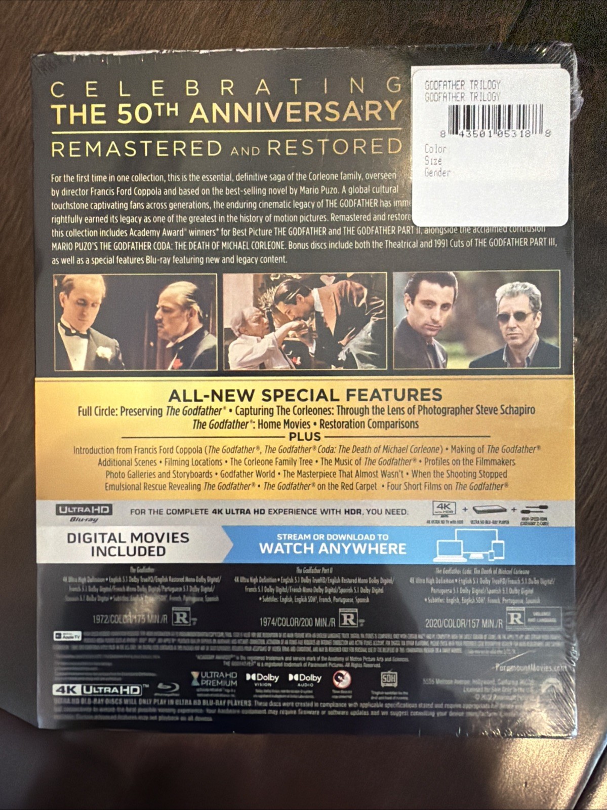 The Godfather Trilogy 4K UHD + Digital – Brand New & Sealed