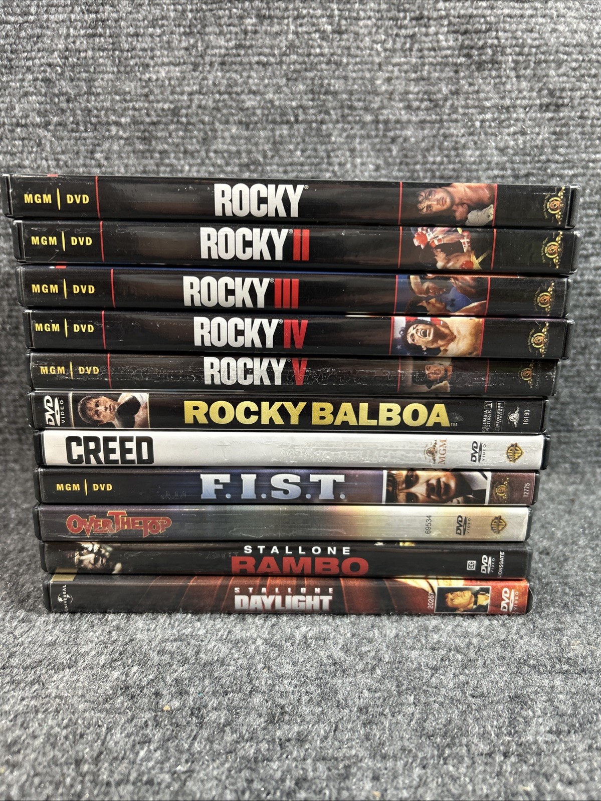 DVD Lot of 11 Sylvester Stallone Collection Rambo Rocky 1-V Over the Top F.I.S.T
