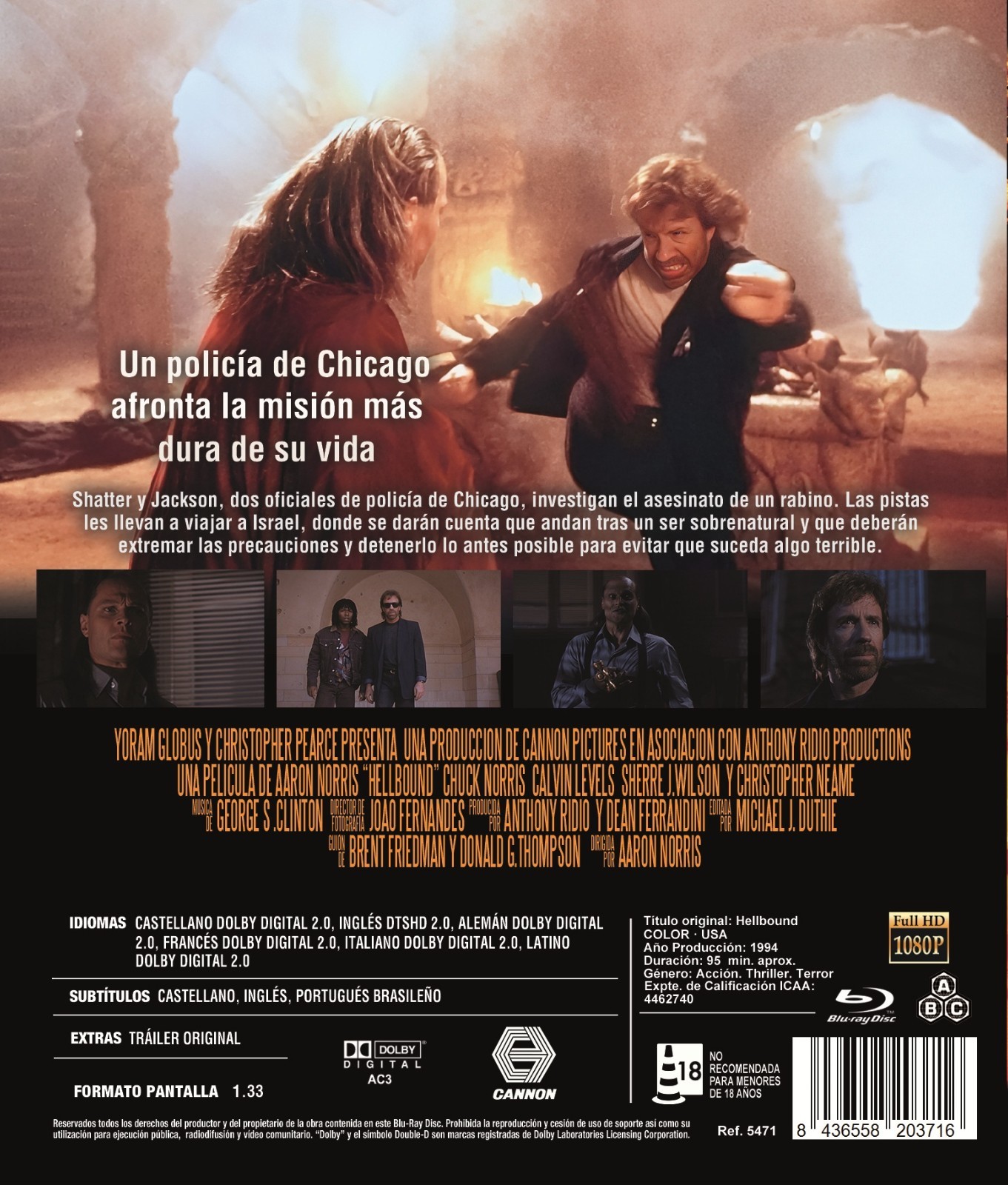 HELLBOUND (1994) Chuck Norris Blu-Ray NEW (Spanish Package/English Audio)