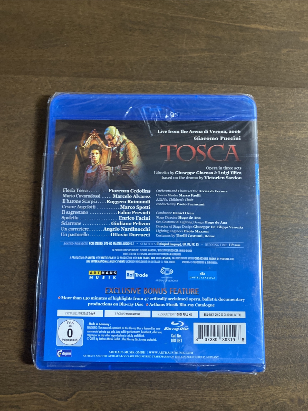 PUCCINI Tosca (Blu-ray 2011) Fiorenza Cedonlins, Marcelo Álvarez Daniel Oren New