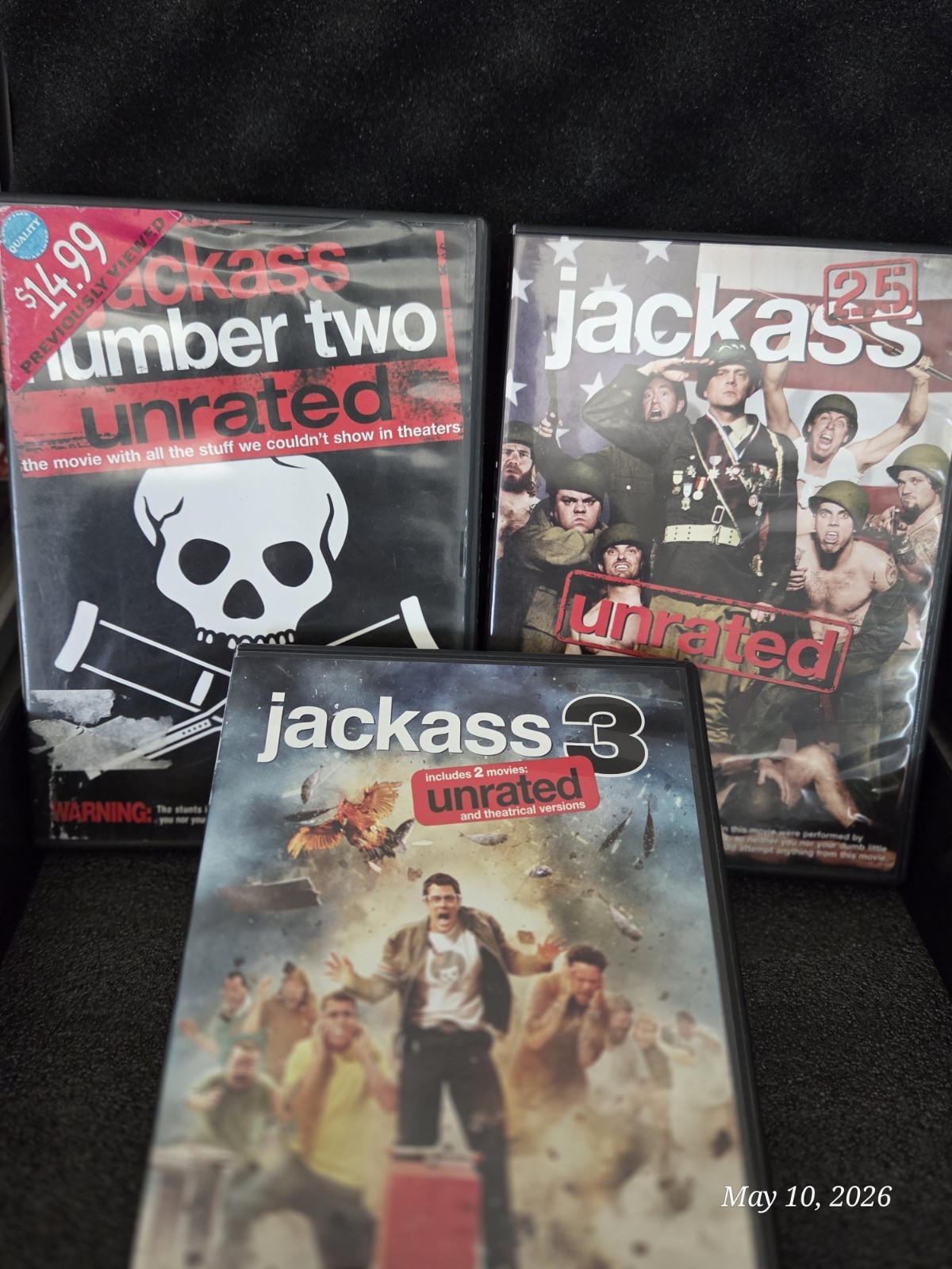 JACKASS – LOT OF 3 DVDs – Includes Jackass number two, 2.5 and 3