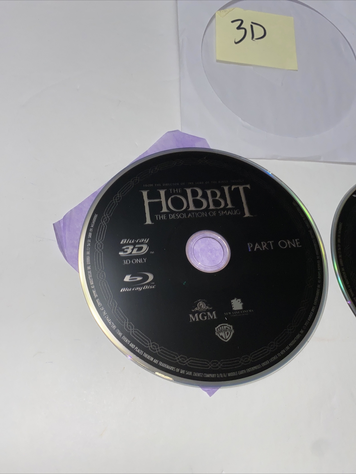 THE HOBBIT, THE DESOLATION OF SMAUG (3D) Bluray IN A PAPER SLEEVE, PART 1 & 2