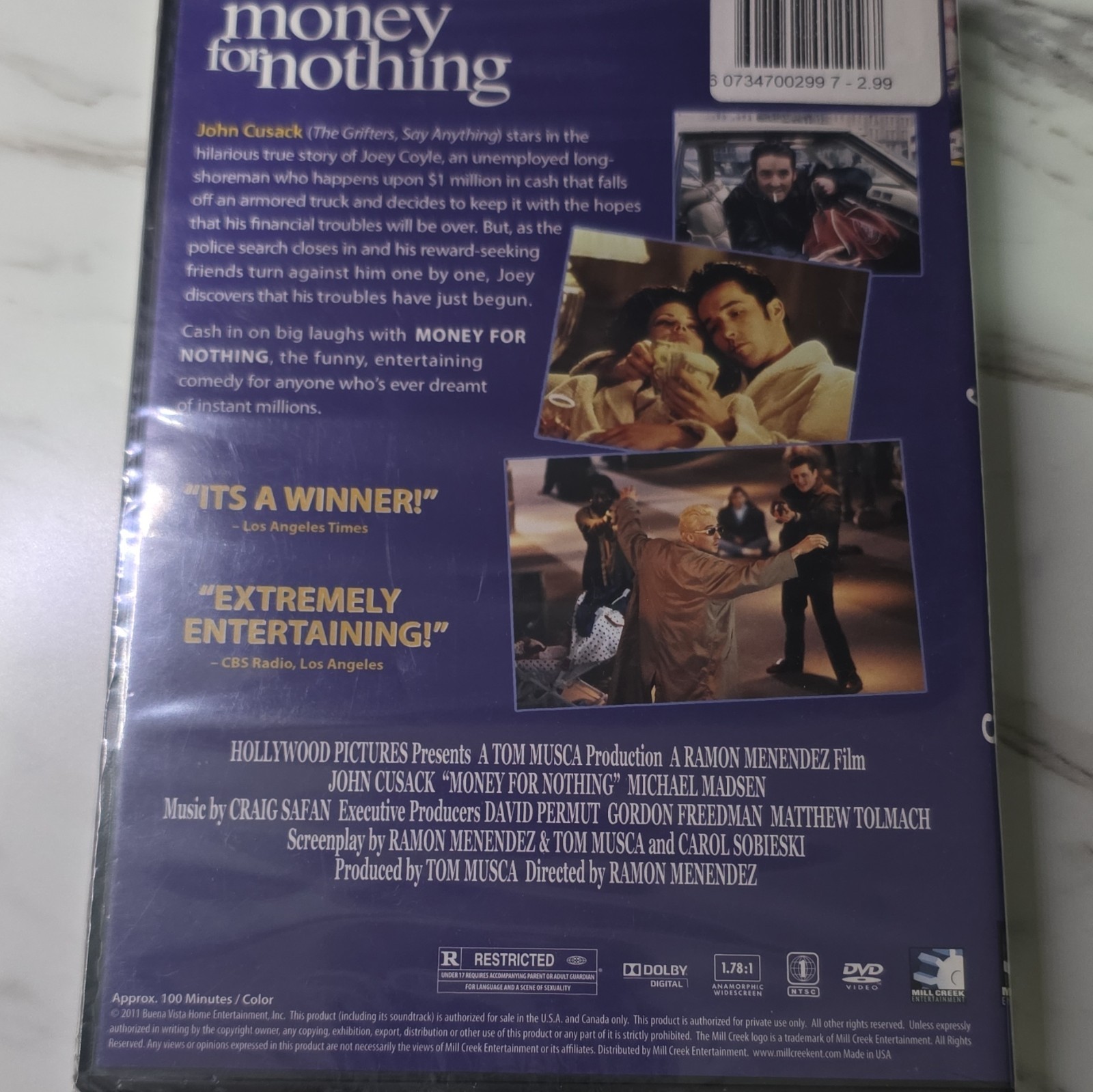 Money for Nothing (DVD) Widescreen R 100min 1.78:1 Cusack Madsen Mill Creek