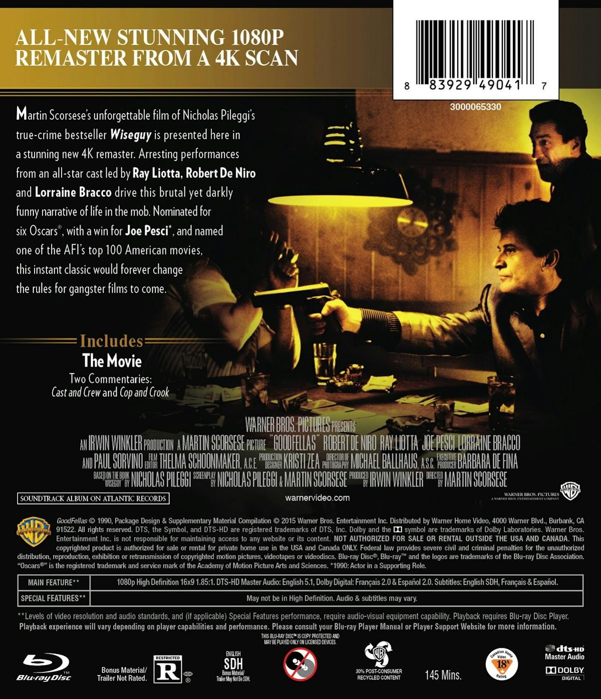 Goodfellas Blu-ray Robert De Niro NEW