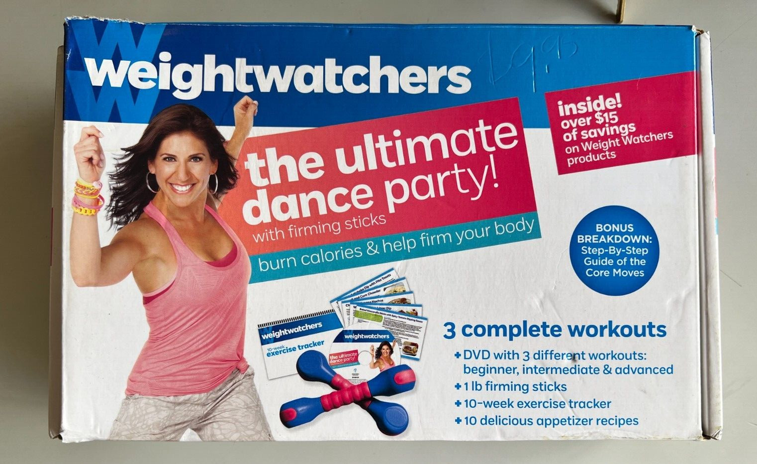 Weight Watchers The Ultimate Dance Party With 1 Lb Firming Sticks DVD Tracker