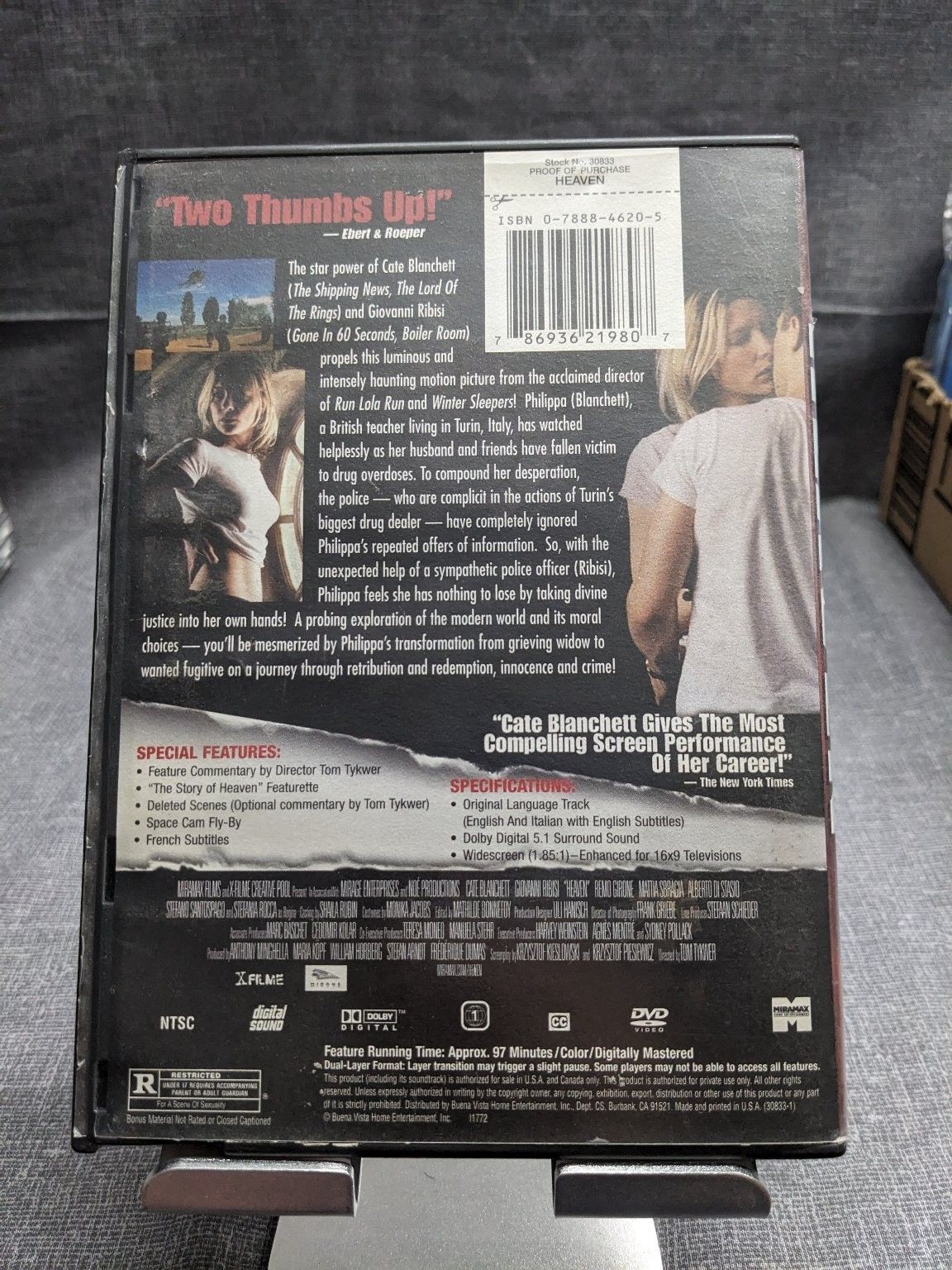 Heaven DVD 2002 Cate Blanchett Giovanni Ribisi Tom Tykwer Thriller