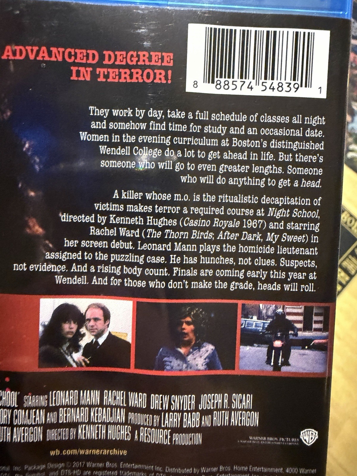 Night School Blu Ray Warner Archive Collection 1980s Horror Slasher 1981