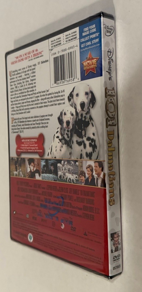 NEW SEALED 101 DALMATIANS DVD 2008 DISNEY GLENN CLOSE LIVE ACTION OOP RARE
