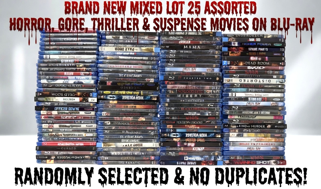 Mixed Lot of (25) Brand New Horror / Gore / Thriller Blu-ray Movies – Franchise