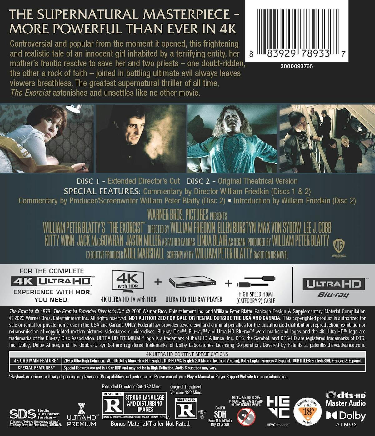 The Exorcist – Theatrical & Extended Director’s Cut 4K UHD Blu-ray