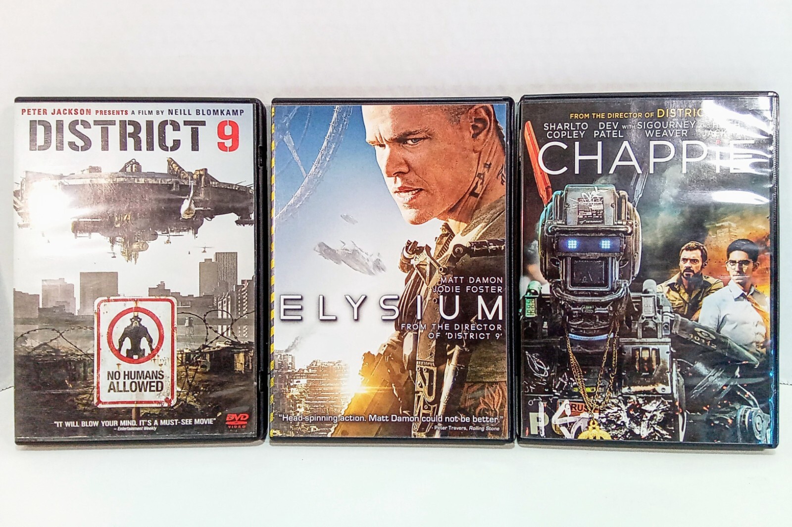 District 9, Elysium and Chappie DVD Lot of 3, Neill Blomkamp Collection, Sci-Fi