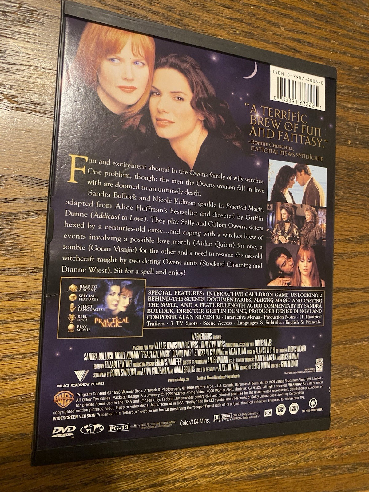 Practical Magic (DVD, 1998) Sandra Bullock Nicole Kidman Witch Supernatural Oop