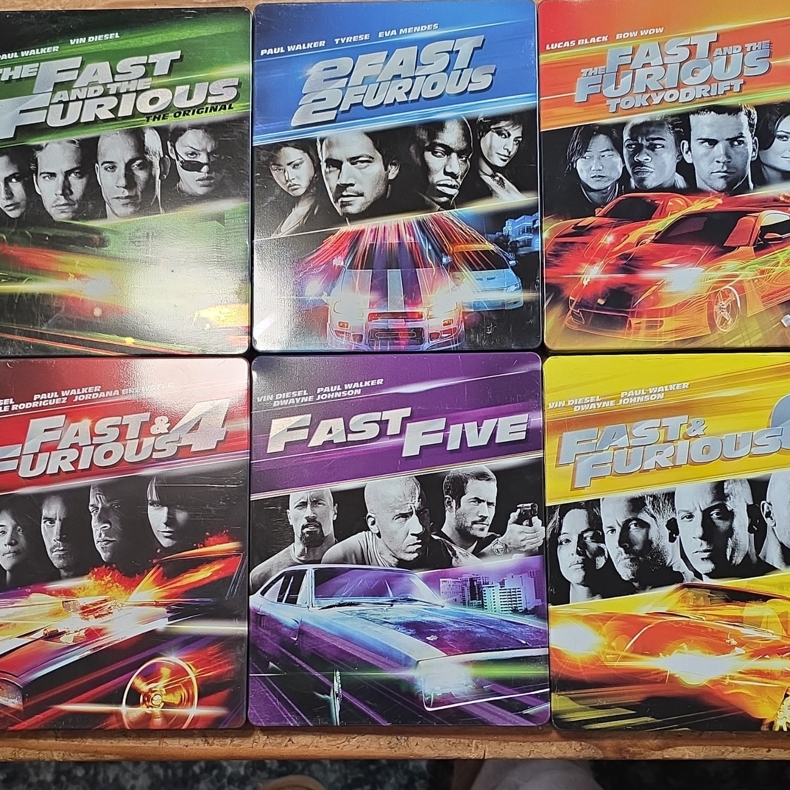 Universal Studios Fast & Furious Blu-ray Steelbook 6 movie collection