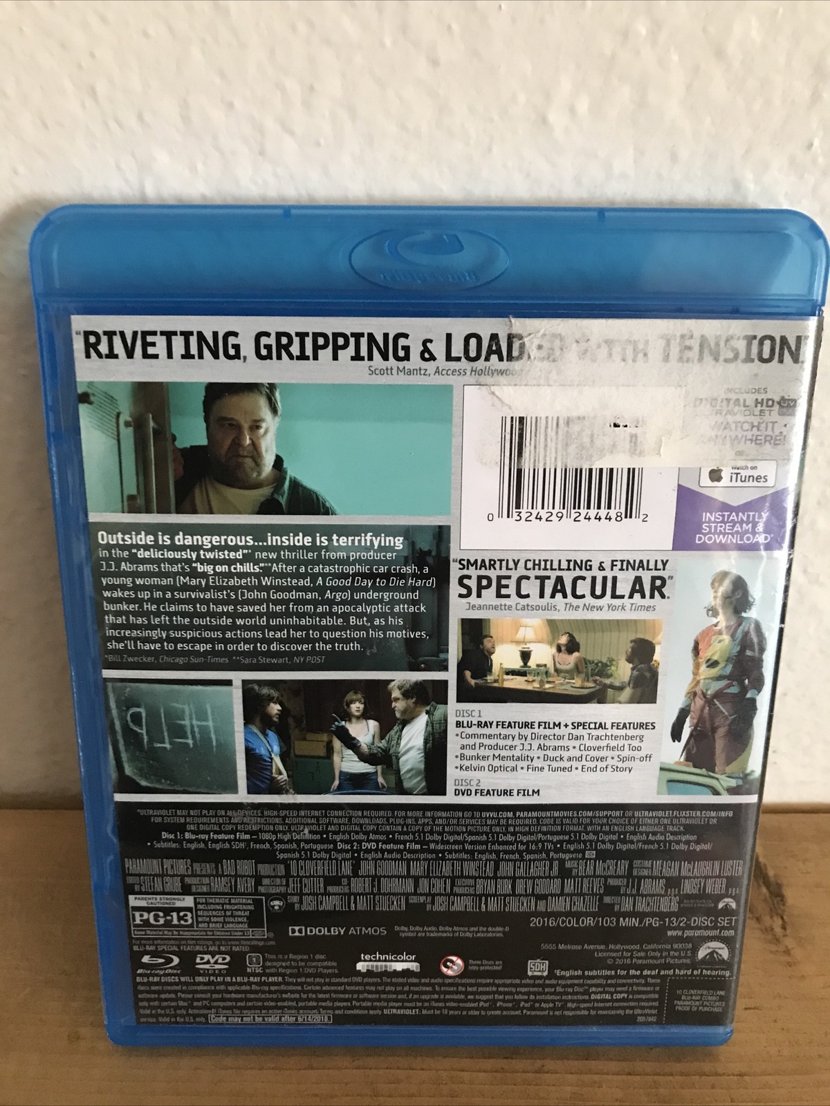 10 Cloverfield Lane (Blu-ray, 2016)