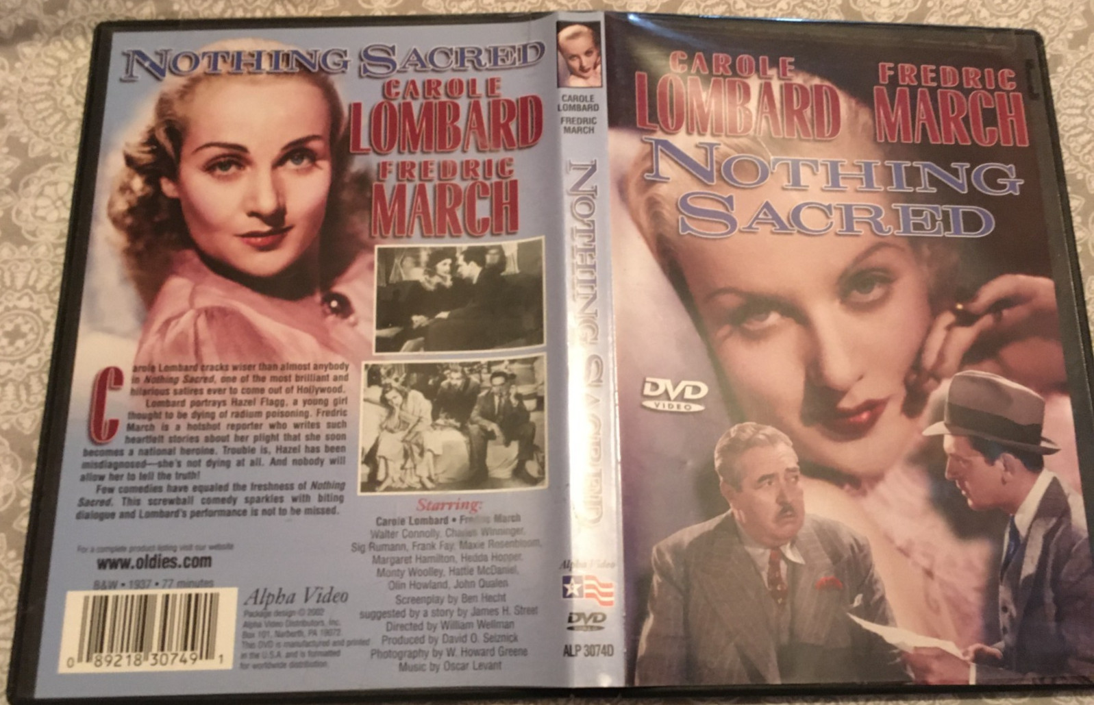 Nothing Sacred, DVD, Carole Lombard, Fredric March, 1937 B &W screwball comedy