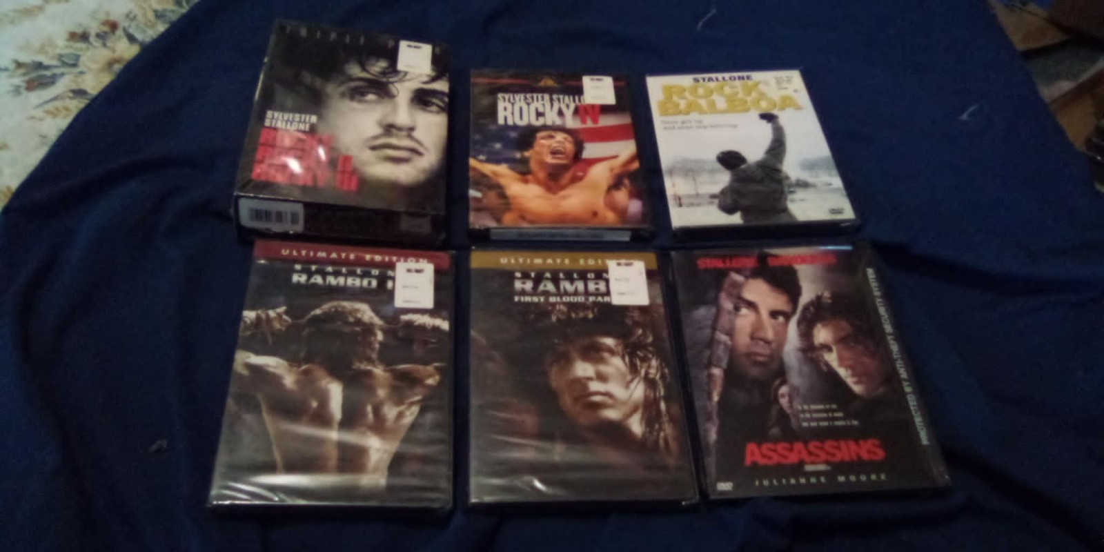 Sylvester Stallone DVDs: Lot of 8 – Rocky 1, 2, 3, 4, 6 – Rambo 2, 3 – Assassins