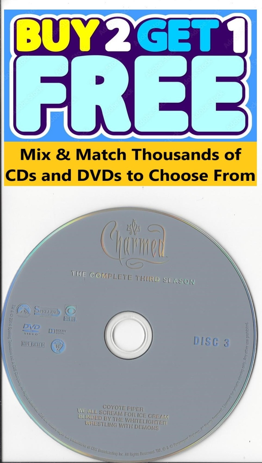 Charmed: The Complete Series (DVD) Third Season 3 Disc 3 Replacement Disc