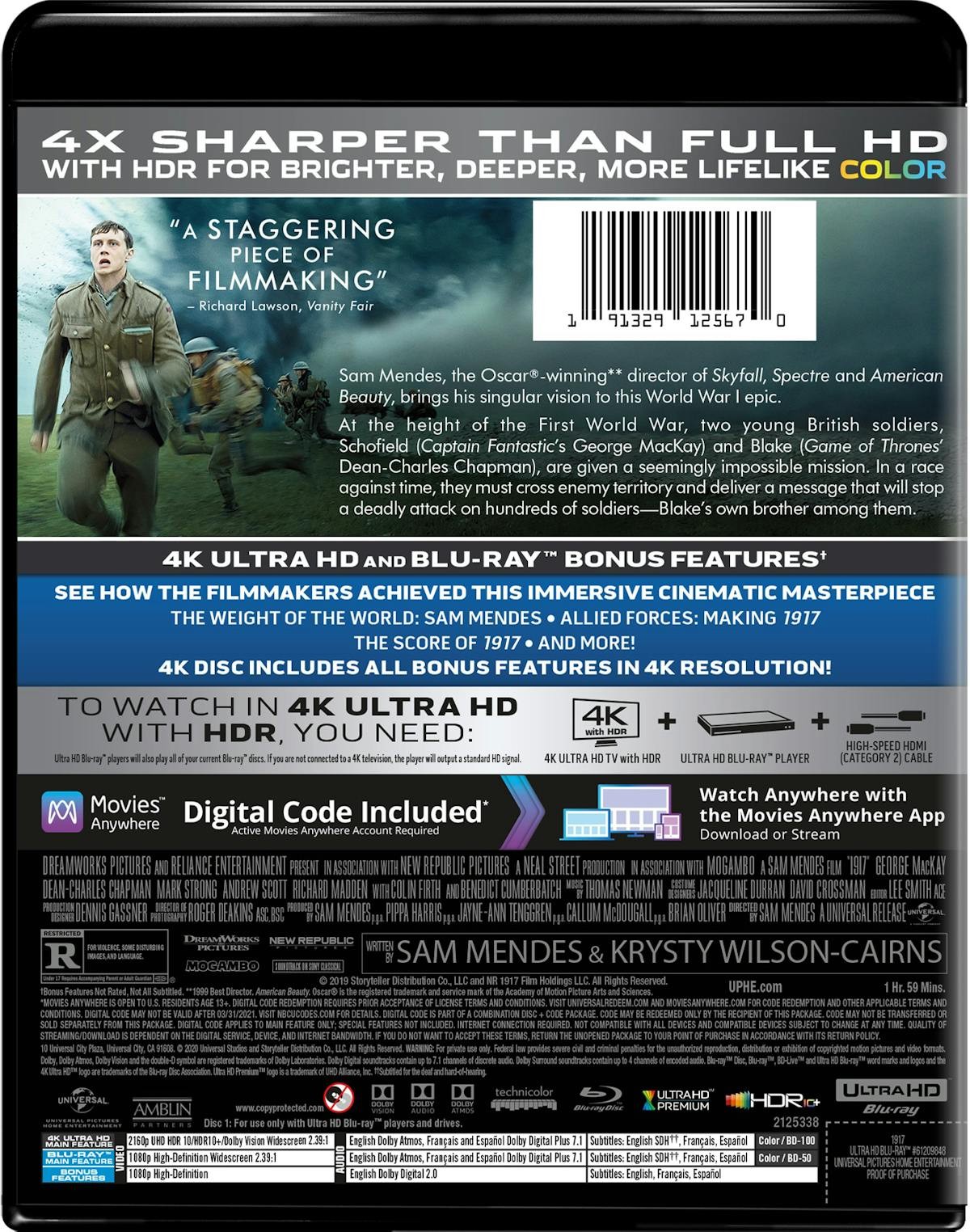 1917 4K UHD Blu-ray George MacKay NEW